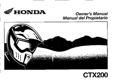 Honda CTX200 Owner's Manual - cover page