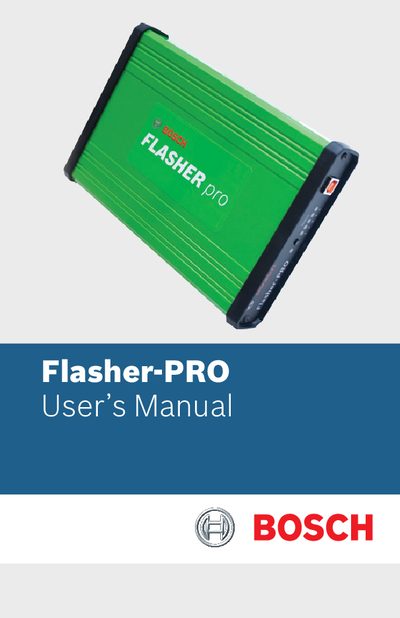 Bosch Flasher-PRO User Manual - cover page