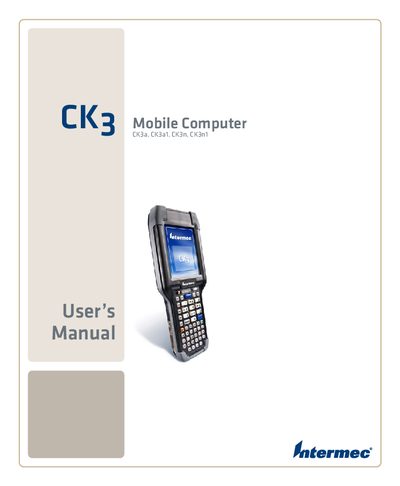 CK3 Mobile Computer CK3a CK3a1 CK3n CK3n1 User Manual - cover page