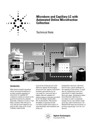 Agilent 1100 Series LC with Automated Online Microfraction Collection Technical Note - cover page
