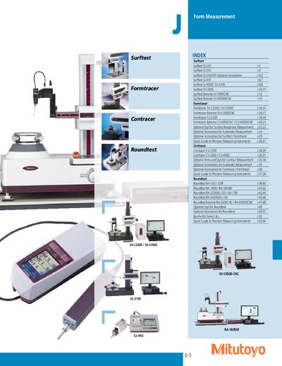 Surftest SJ-210/SJ-310 Series Portable Surface Roughness Tester Product Leaflet - cover page