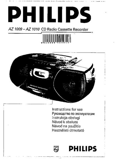 Philips AZ1009-AZ1010 User Manual - cover page