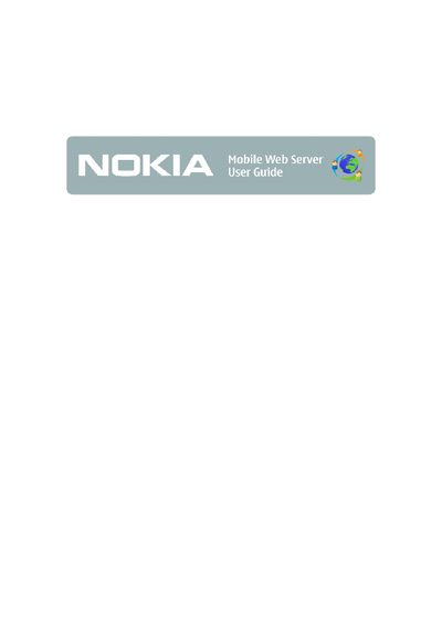 Nokia Mobile Web Server User Manual - cover page