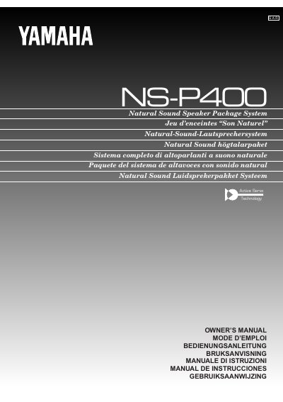 Yamaha NS-P400 Speaker System Owner's Manual - cover page