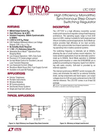 Linear Technology LTC1707 Datasheet - cover page