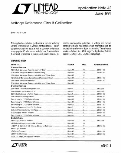 LINEAR AN42-1 Data Sheet - cover page