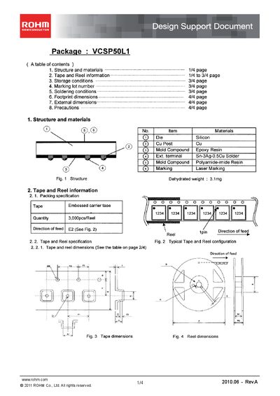 ROHM VCSP50L1 Design Support Document - cover page