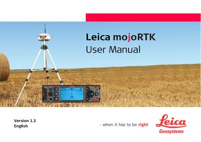 Leica mojoRTK User Manual - cover page
