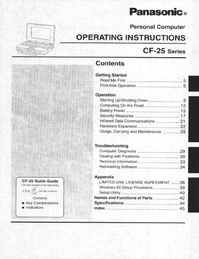 Panasonic CF25LJF8EAM Manual