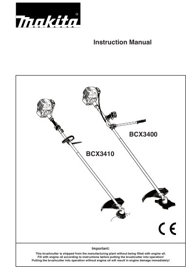 Makita BCX3400/BCX3410 Instruction Manual - cover page