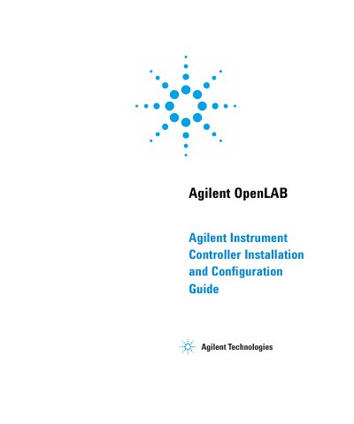 Agilent OpenLAB Instrument Controller Installation Guide G4650-90019 - cover page