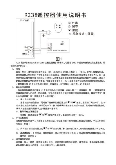 Honeywell R238 Remote Control User Manual - cover page