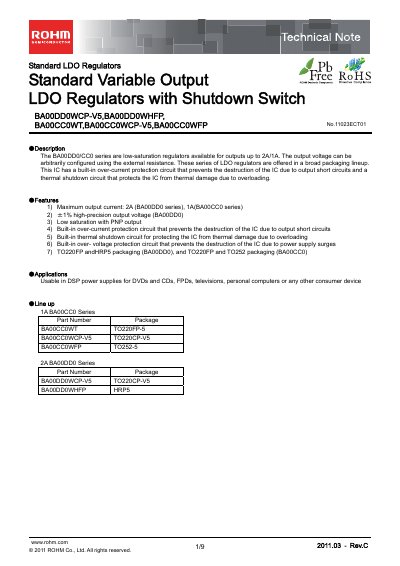 ROHM BA00CC0WT-V5 handbook - cover page