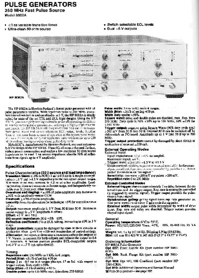 HP 80824 Pulse Generator User Manual
