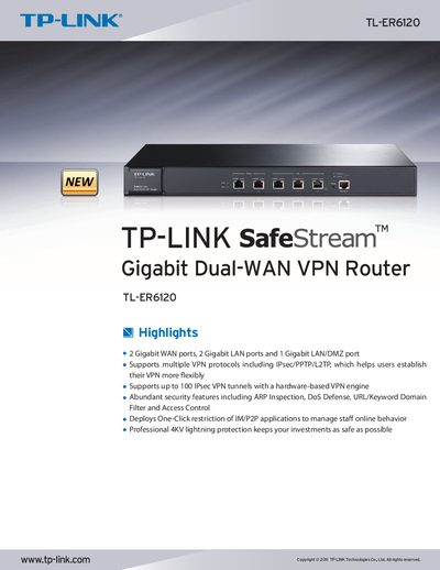 TP-LINK TL-ER6120 User Guide - cover page