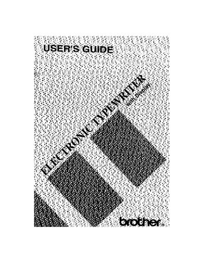 Brother AX-475 Electronic Typewriter User's Guide - cover page