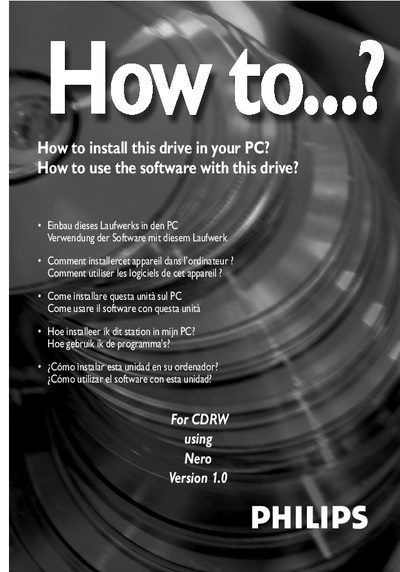Philips DVD-ReWriter Installation Guide - cover page