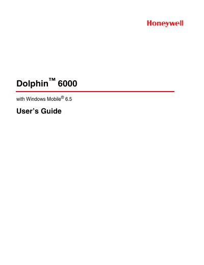 Honeywell Dolphin 6000 User Manual