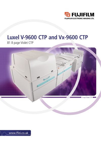 Fujifilm Luxel V-9600 CTP & Vx-9600 CTP User Manual - cover page