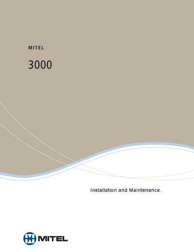 Mitel 3000 Installation and Maintenance Manual - cover page