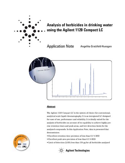 Agilent 1120 Compact LC Herbicide Analysis Application Note - cover page