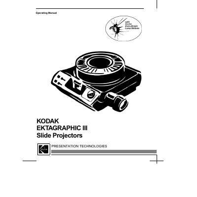 Kodak Ektagraphic III Slide Projector User Manual - cover page