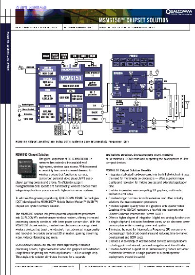 Qualcomm MSM6150 Chipset Solution Datasheet - cover page