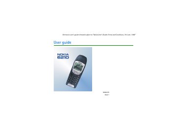Nokia 6210 User Guide - cover page