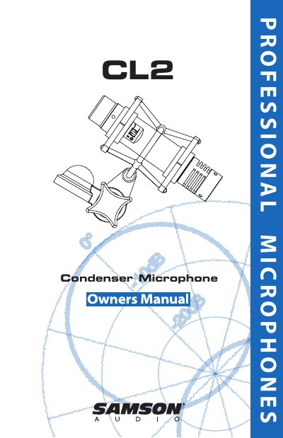 Samson CL2 Condenser Microphone User Manual - cover page