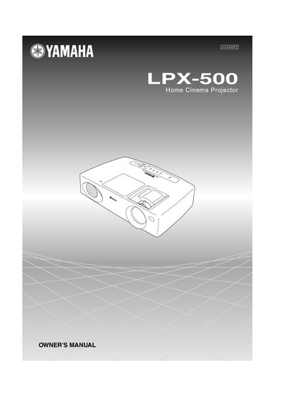 Yamaha LPX-500 Home Cinema Projector Owner's Manual - cover page