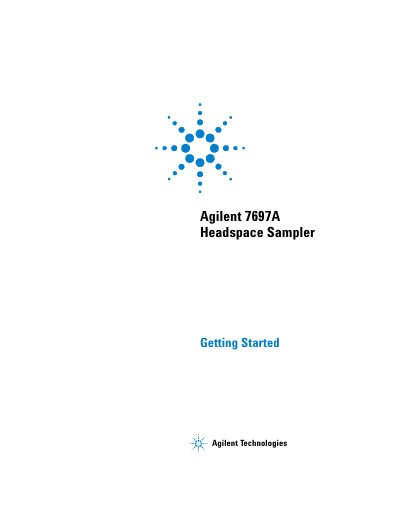 Agilent 7697A Headspace Sampler Getting Started Manual - cover page