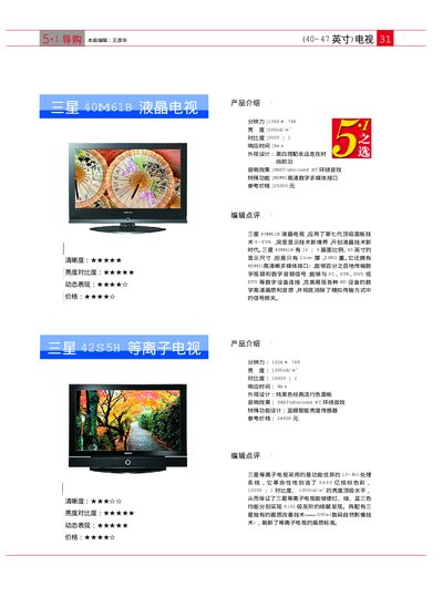 Samsung 40M61B Television Product Leaflet - cover page