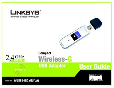 Linksys WUSB54GC (EU/LA) USB Adapter User Manual - cover page