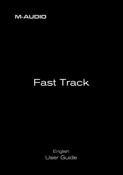M-Audio Fast Track Audio Interface User Guide - cover page