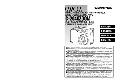 Olympus C-2040ZOOM Digital Camera Basic Manual - cover page