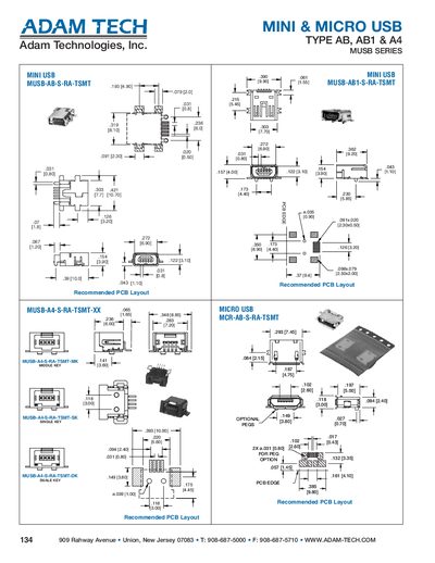 ADAM TECH MINI MICRO USB TYPE AB AB1 A4 MUSB SERIES - cover page