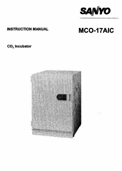 SANYO MCO-17A Incubator Instruction Manual