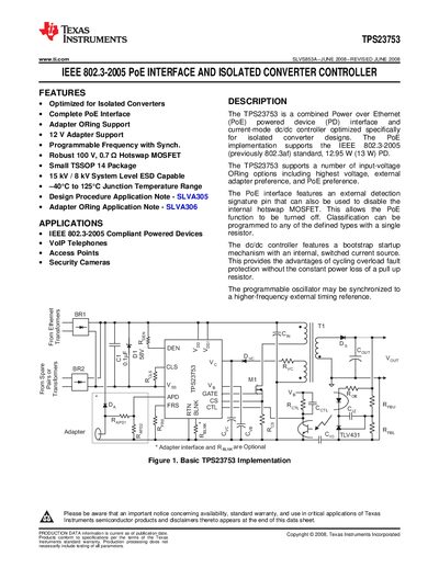 Texas Instruments TPS23753 Datasheet - cover page