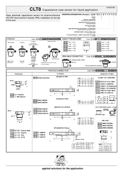 LEKTRA CLT8 Capacitance Rope Sensor for Liquid Application Product Leaflet - cover page