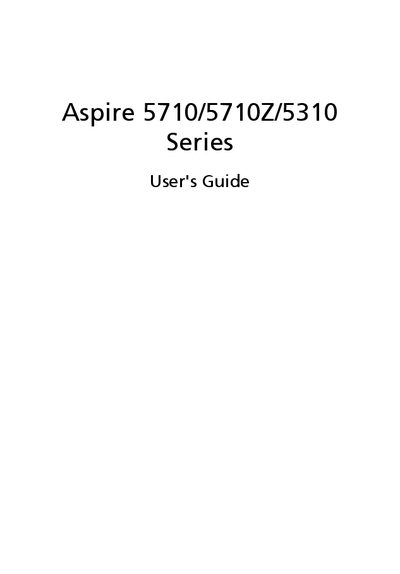 Acer Aspire 5710/5710Z/5310 Series User's Guide - cover page