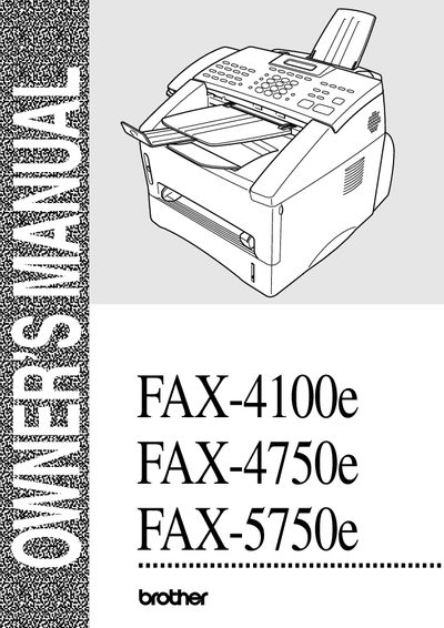 Brother FAX-4100e/4750e/5750e Quick Setup Guide - cover page