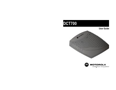 Motorola DCT700 User Guide - cover page