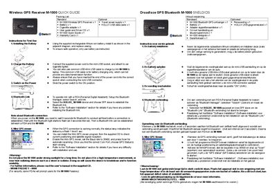 Holux M-1000 Wireless GPS Receiver Quick Guide