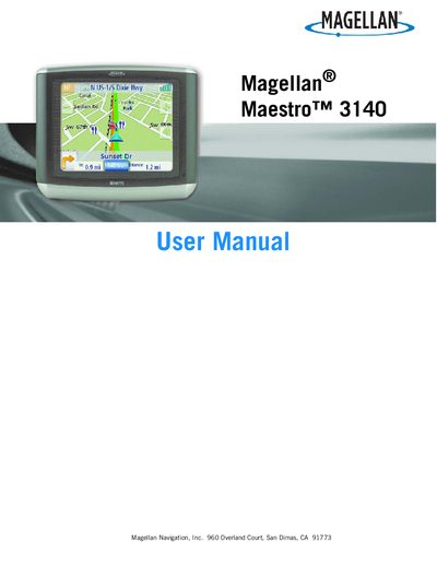 Maellan Maestro 3240 user manual - cover page