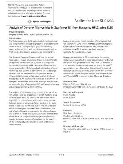 Varian ELSD Application Note S!-01233 - cover page