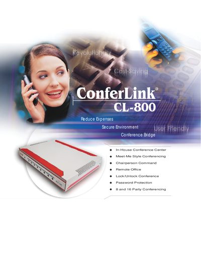 ConferLink CL-800 Conference Bridge Product Leaflet - cover page