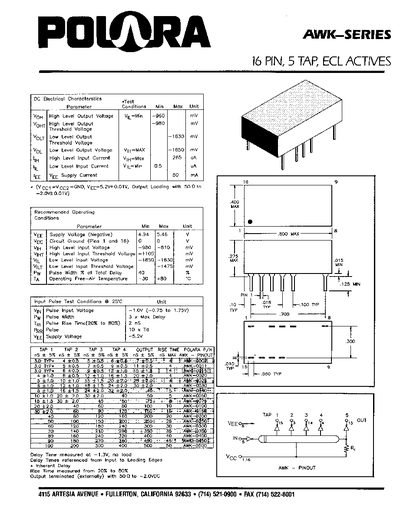 PolarA AWK-Series ECL Active Devices Datasheet - cover page