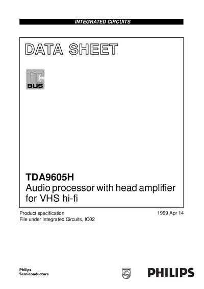 Philips TDA9605H Audio Processor Datasheet - cover page