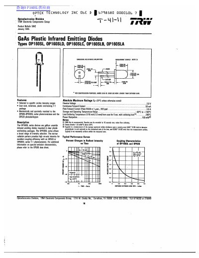TRW OP161SL OP161SLD OP161SLB OP161SLA handbook(1) - cover page