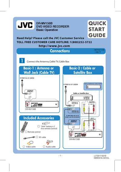 JVC DR-MV150B User Manual - cover page